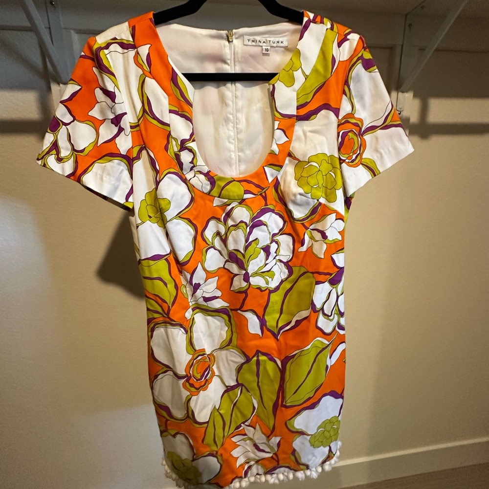Trina Turk Orange Floral Mini Dress